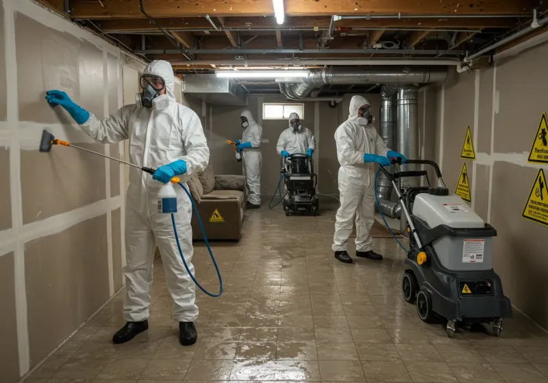 Basement Moisture Removal and Structural Drying process in Bogota, NJ